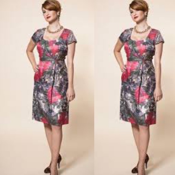 ✴️ New ~ Banana Republic Mad Men Begonia Cocktail Dress Size 2 - Picture 2 of 16